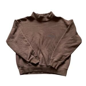 FEAR OF GOD ESSINTIALS Brown Mock Neck Sweatshirt Size XS Cropped Streetwear
